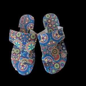 Vibrant Patterned Slide Sandals